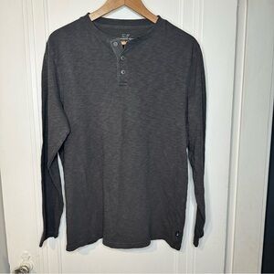 Vineyard Vines Men's Dark Gray Long Sleeve Henley small three button